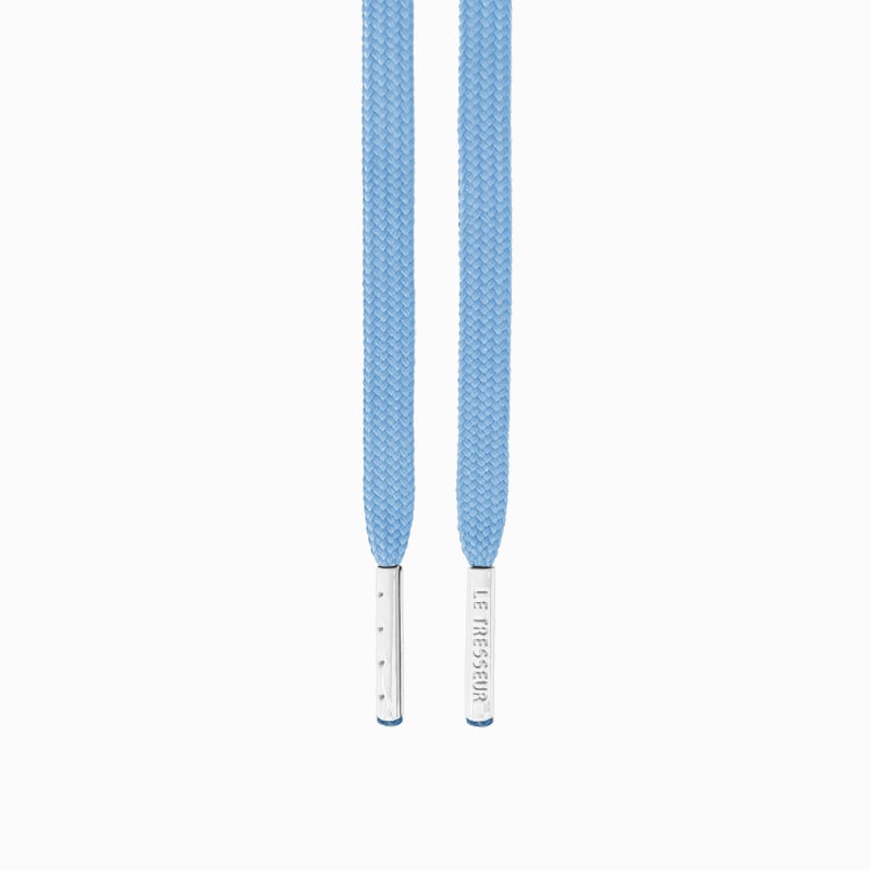 Lacets bleu clair - embouts blancs