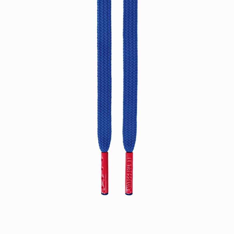 Lacets bleu foncé - embouts rouges