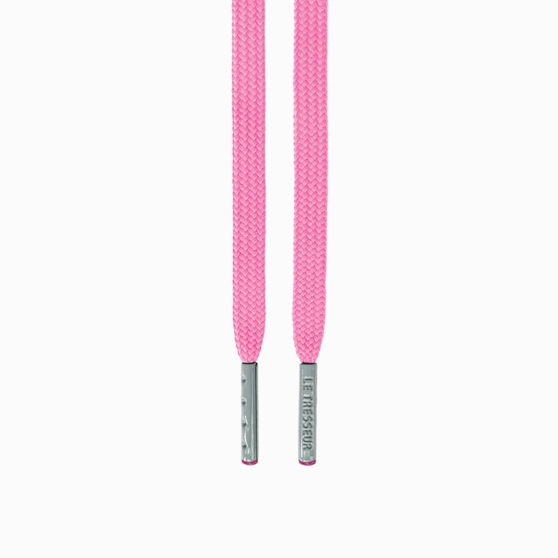 Lacets roses - embouts gris