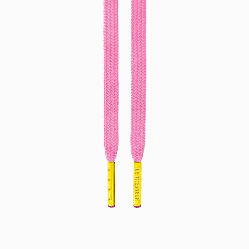 Lacets roses - embouts jaunes