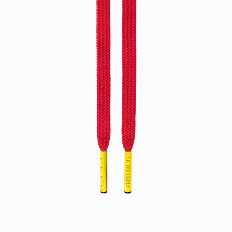 Lacets rouges - embouts jaunes